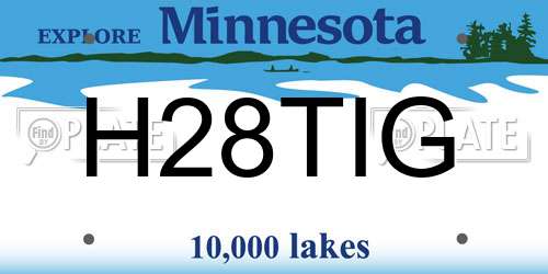 H28TIG Minnesota License Plate