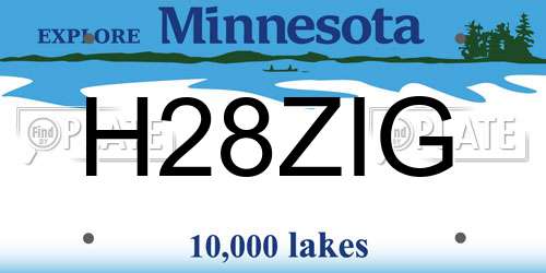 H28ZIG Minnesota License Plate