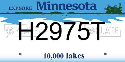 H2975T Minnesota License Plate