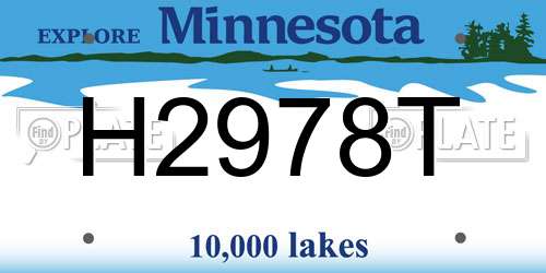 H2978T Minnesota License Plate
