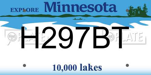 H297BT Minnesota License Plate