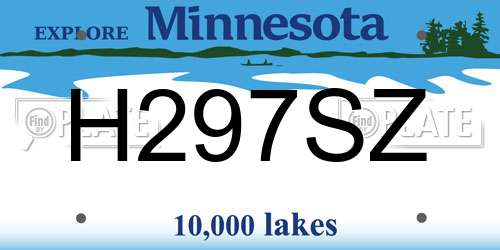 H297SZ Minnesota License Plate