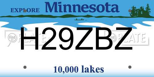 H29ZBZ Minnesota License Plate