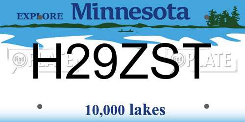 H29ZST Minnesota License Plate