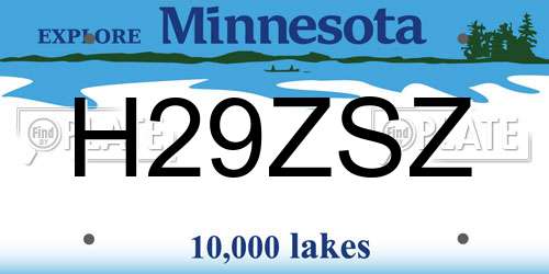 H29ZSZ Minnesota License Plate