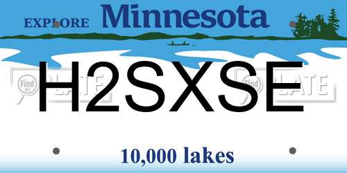 H2SXSE Minnesota License Plate