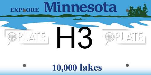 H3 Minnesota License Plate