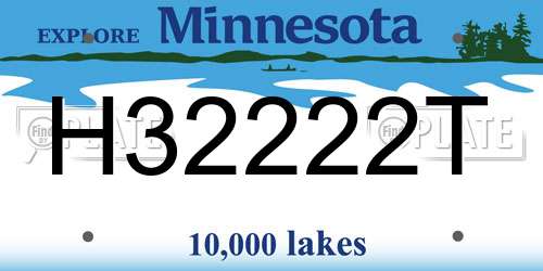 H32222T Minnesota License Plate