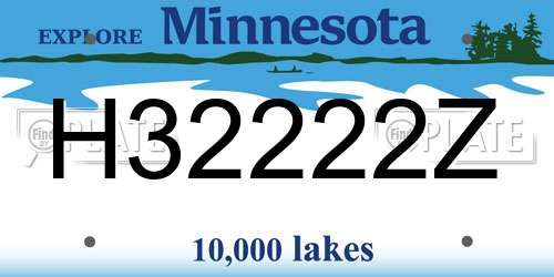 H32222Z Minnesota License Plate