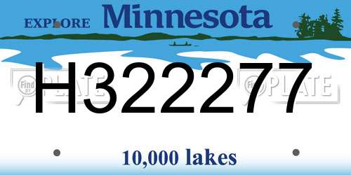 H322277 Minnesota License Plate