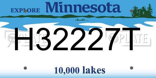 H32227T Minnesota License Plate