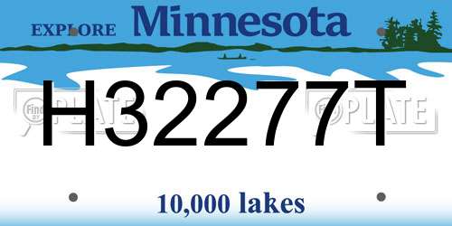H32277T Minnesota License Plate