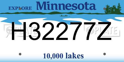 H32277Z Minnesota License Plate