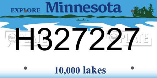 H327227 Minnesota License Plate