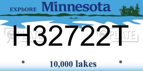 H32722T Minnesota License Plate
