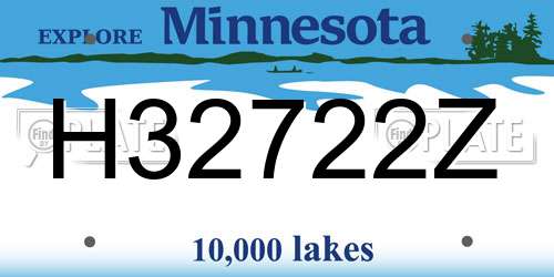 H32722Z Minnesota License Plate
