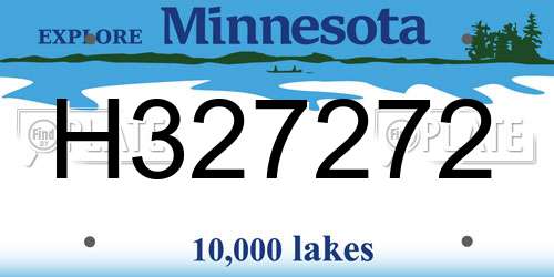 H327272 Minnesota License Plate