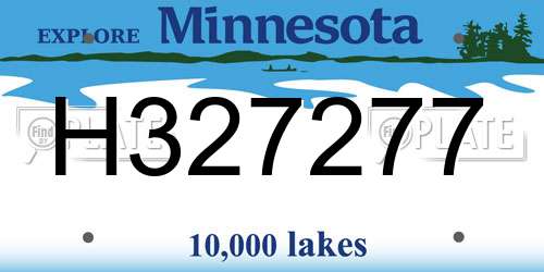 H327277 Minnesota License Plate