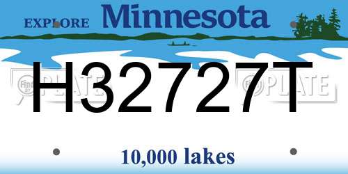 H32727T Minnesota License Plate