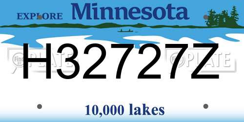H32727Z Minnesota License Plate
