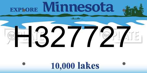 H327727 Minnesota License Plate