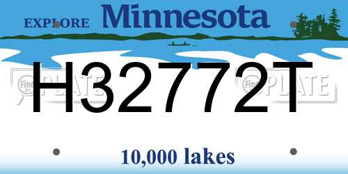 H32772T Minnesota License Plate