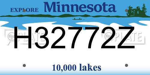 H32772Z Minnesota License Plate