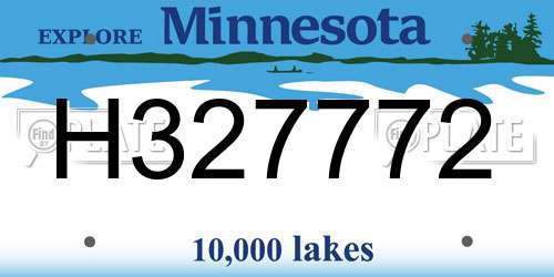 H327772 Minnesota License Plate