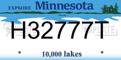 H32777T Minnesota License Plate