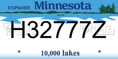 H32777Z Minnesota License Plate