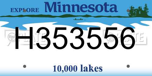 H353556 Minnesota License Plate