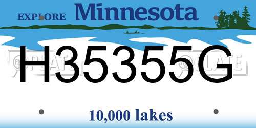 H35355G Minnesota License Plate
