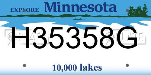 H35358G Minnesota License Plate