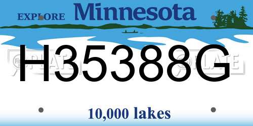 H35388G Minnesota License Plate