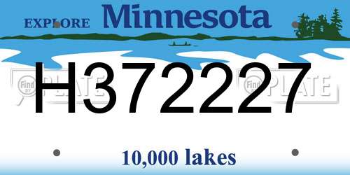 H372227 Minnesota License Plate