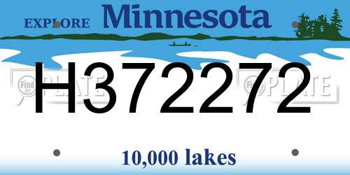 H372272 Minnesota License Plate