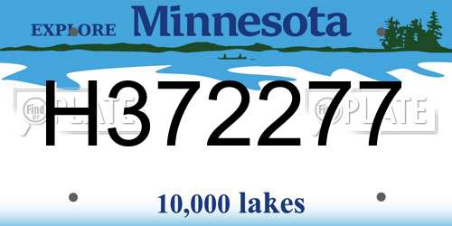 H372277 Minnesota License Plate