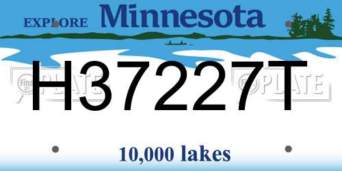 H37227T Minnesota License Plate