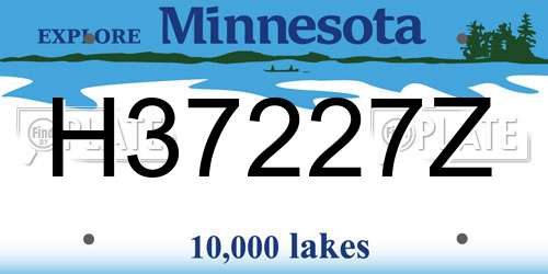 H37227Z Minnesota License Plate