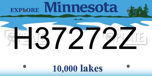 H37272Z Minnesota License Plate