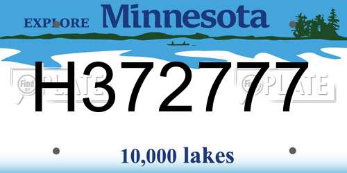 H372777 Minnesota License Plate