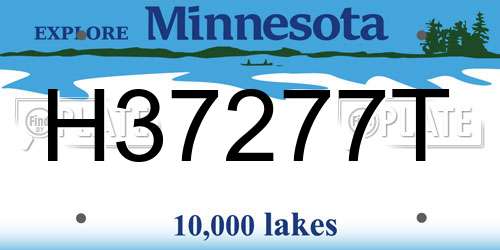 H37277T Minnesota License Plate