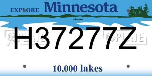 H37277Z Minnesota License Plate