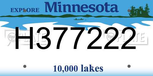 H377222 Minnesota License Plate