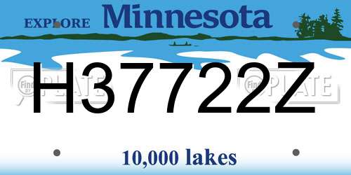 H37722Z Minnesota License Plate