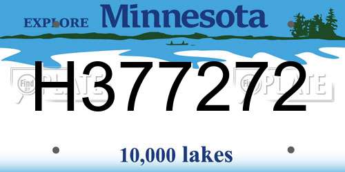 H377272 Minnesota License Plate