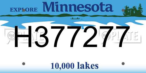 H377277 Minnesota License Plate