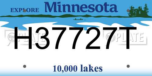 H37727T Minnesota License Plate
