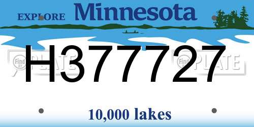 H377727 Minnesota License Plate