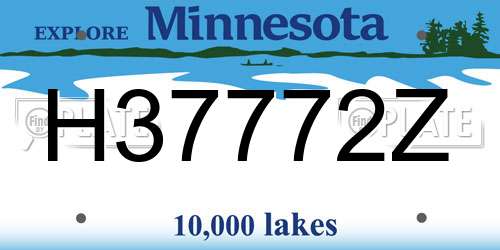 H37772Z Minnesota License Plate